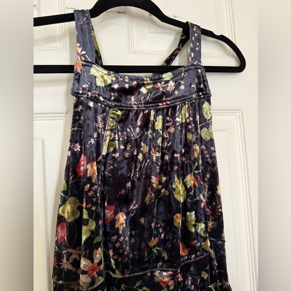 Floral Velvet overalls